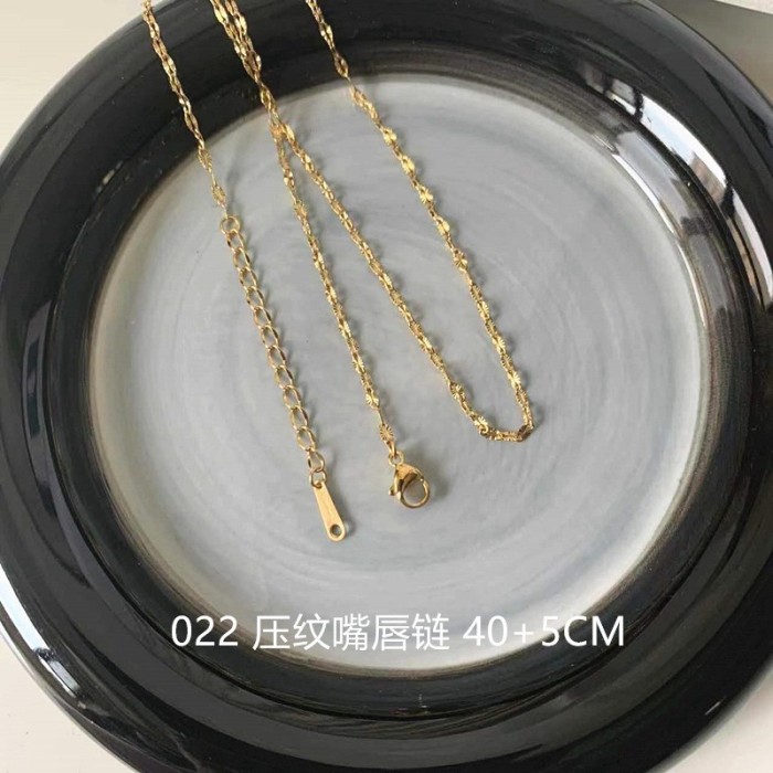 Cross Chain Box Chain Snake Bone Chain Embossed Chain Necklace Starry Sky Titanium Steel 24K Gold Plated Sunflower Collarbone Chain