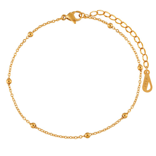 Minimalist Personality Beaded Foot Jewelry Titanium Steel Women's Ins Style Summer Exposed Foot Sexy Fashion Small Foot Chain Gold