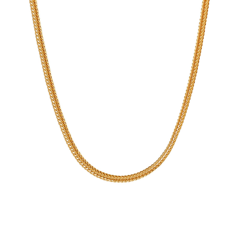 European and American Style Personalized Stainless Steel New Mesh Fox Tail Chopard Chain Titanium Steel Gold-Plated Collarbone Necklace for Women