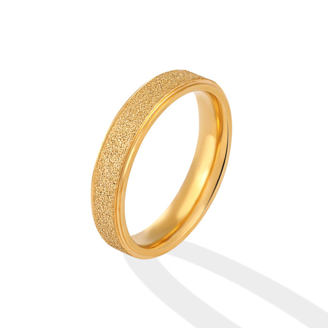 Korean Style New Niche Design Ins Style 4MM Frosted Titanium Steel Ring Female fashion easiest for match Personality High Sense Ring