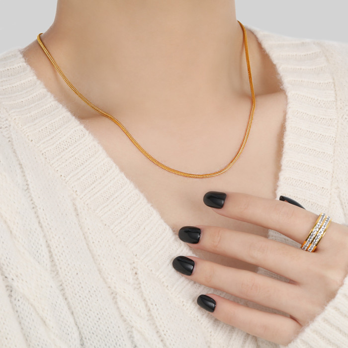 Style Personalized Stainless Steel New Mesh Fox Tail Chopard Chain Titanium Steel Gold Plated Collarbone Necklace for...