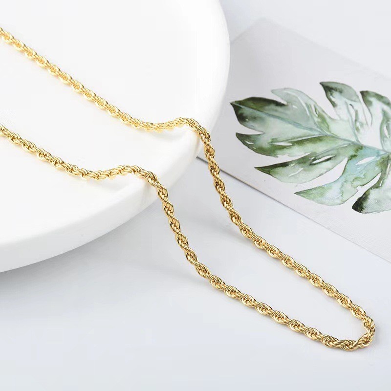 European and American Titanium Steel Braided Chain Simple Niche Collarbone Chain Trendy Personality Sweet Cool Style Neck Chain Unisex Necklace