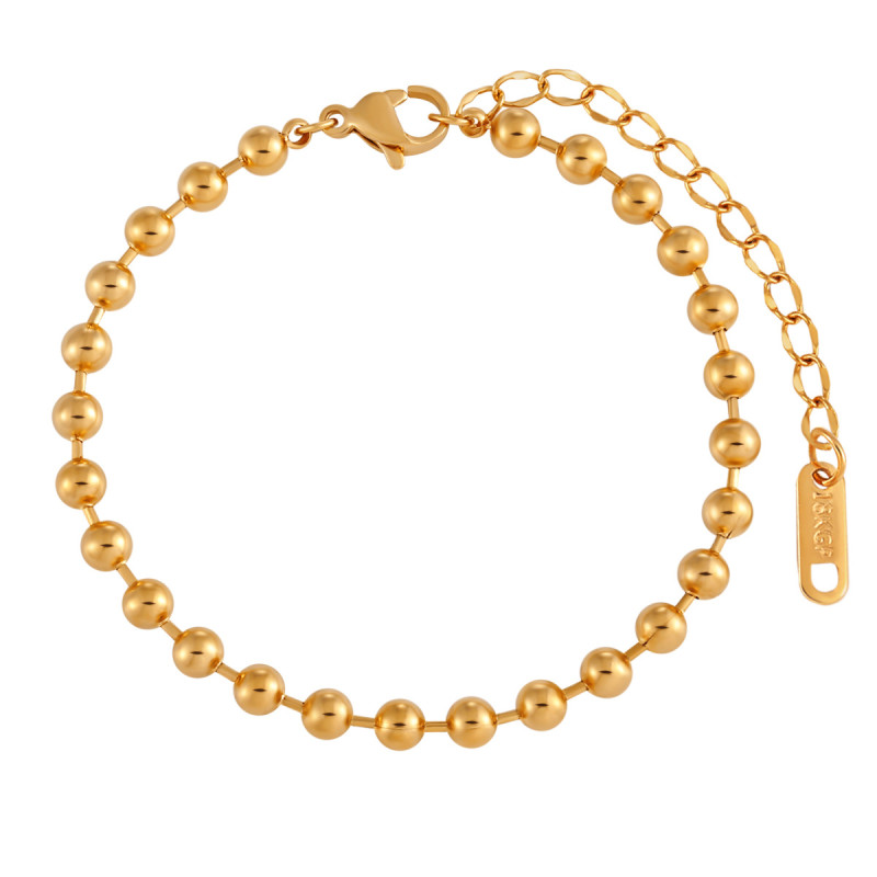Korean Style INS New Simple Niche 3mm Spacer Bead Bracelet for Women Fashionable Elegant Personality High-end Titanium Steel Jewelry
