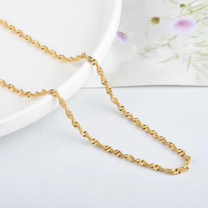 18K Titanium Steel Twisted Chain Elegant Simple Collarbone Chain Starry Sky Sparkling Necklace for Women Unique Neck Chain Bare Chain