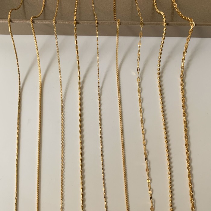 Cross Chain Box Chain Snake Bone Chain Embossed Chain Necklace Starry Sky Titanium Steel 24K Gold Plated Sunflower Collarbone Chain