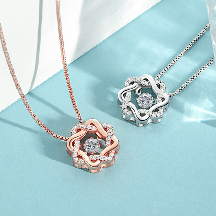 Six-Pointed Star Heartbeat Pendant Necklace High-End Irregular Design Heartbeat Eight-Pointed Star Dynamic Necklace