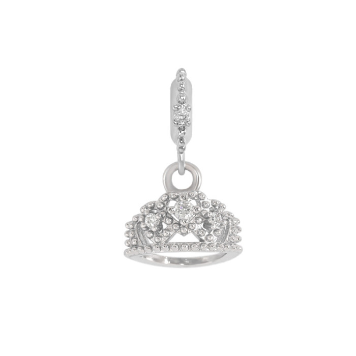 Cartoon Princess Heart Pendant Necklace for Women Japanese and Korean Style Simple Original Design High-end Rhinestone Crown Necklace