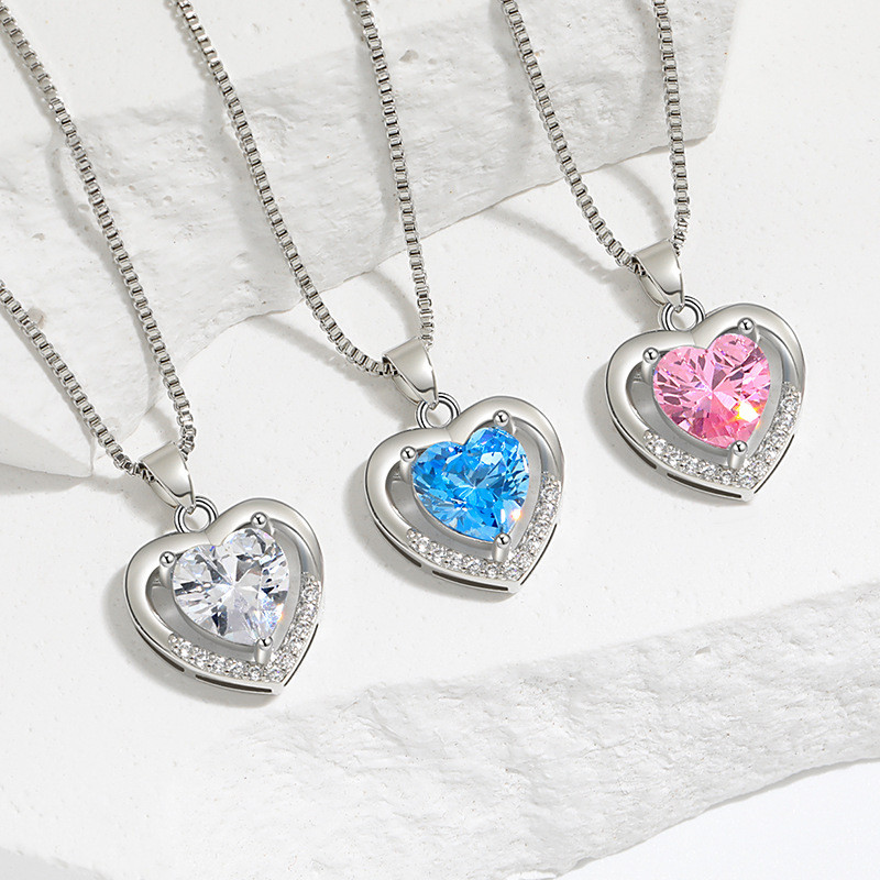 Eternal Heart Pendant Clavicle Chain New Hot-Selling Internet Celebrity Niche Design Ocean Heart Love Necklace