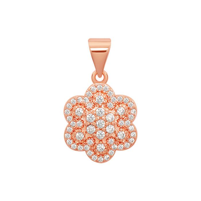 Original Design Peach Blossom Pendant Necklace Internet Celebrity Style INS Full Diamond Hollow Inlaid Simple Cherry Blossom Necklace
