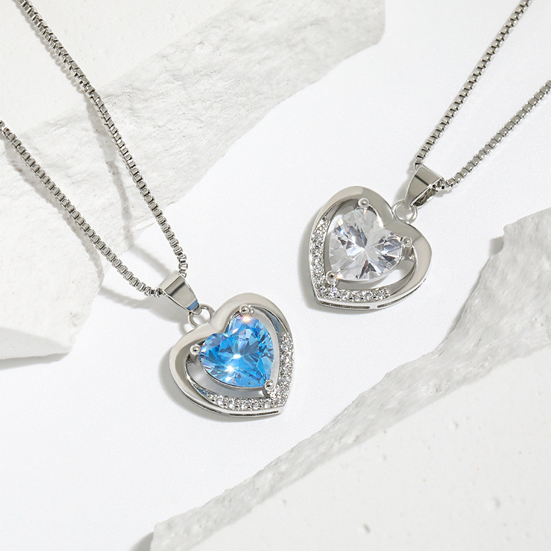 Eternal Heart Pendant Clavicle Chain New Hot-Selling Internet Celebrity Niche Design Ocean Heart Love Necklace