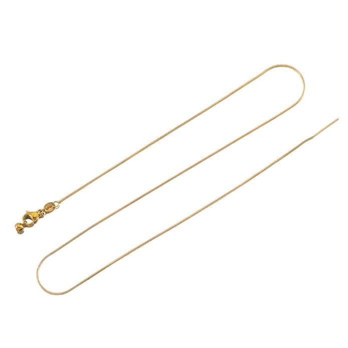 Cross-Border Titanium Steel Round Snake Chain Necklace Universal Pin-Type Non-Fading Gold Extension Chain High-End Clavicle Snake Bone Chain