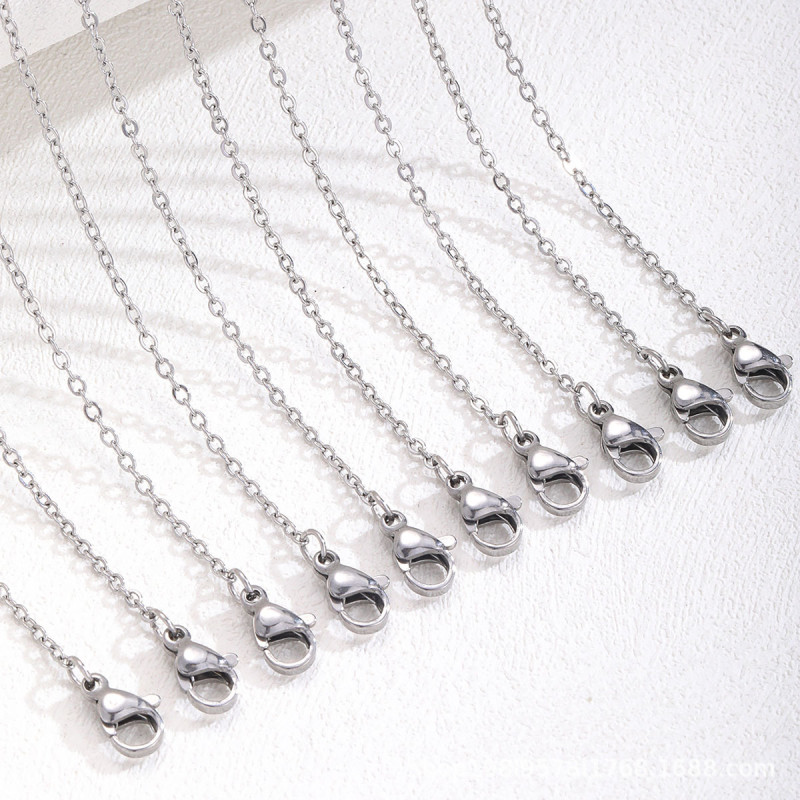 Titanium Steel Cross Chain Non-Fading O-Shape Real Gold Lobster Clasp Jewelry Accessories Neck Collarbone Women Wholesale Necklace Exquisite