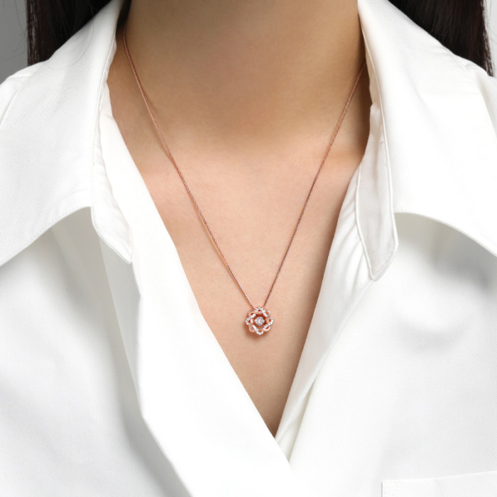Six-Pointed Star Heartbeat Pendant Necklace High-End Irregular Design Heartbeat Eight-Pointed Star Dynamic Necklace