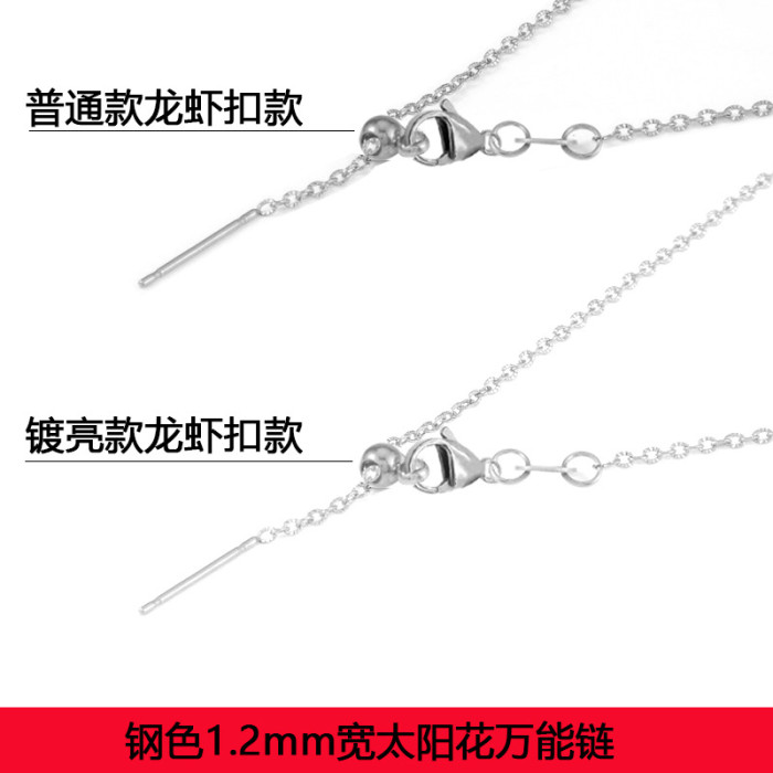Titanium Steel Universal Chain Stainless Steel Necklace for Women, Light Luxury Niche Autumn Winter Adjustable Clavicle Chain, High-End DIY Accessories
