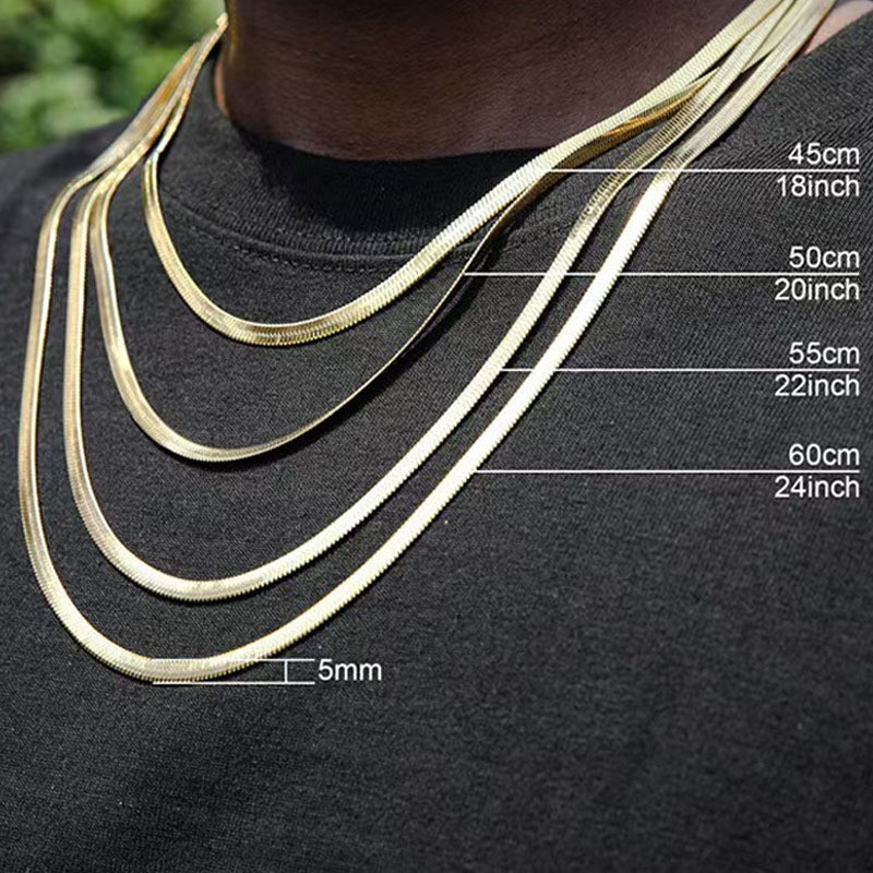 Titanium Steel Blade Chain Stainless Steel Necklace Cross-Border European and American Fashion Hip-Hop Personality Trend Wholesale European and American Style
