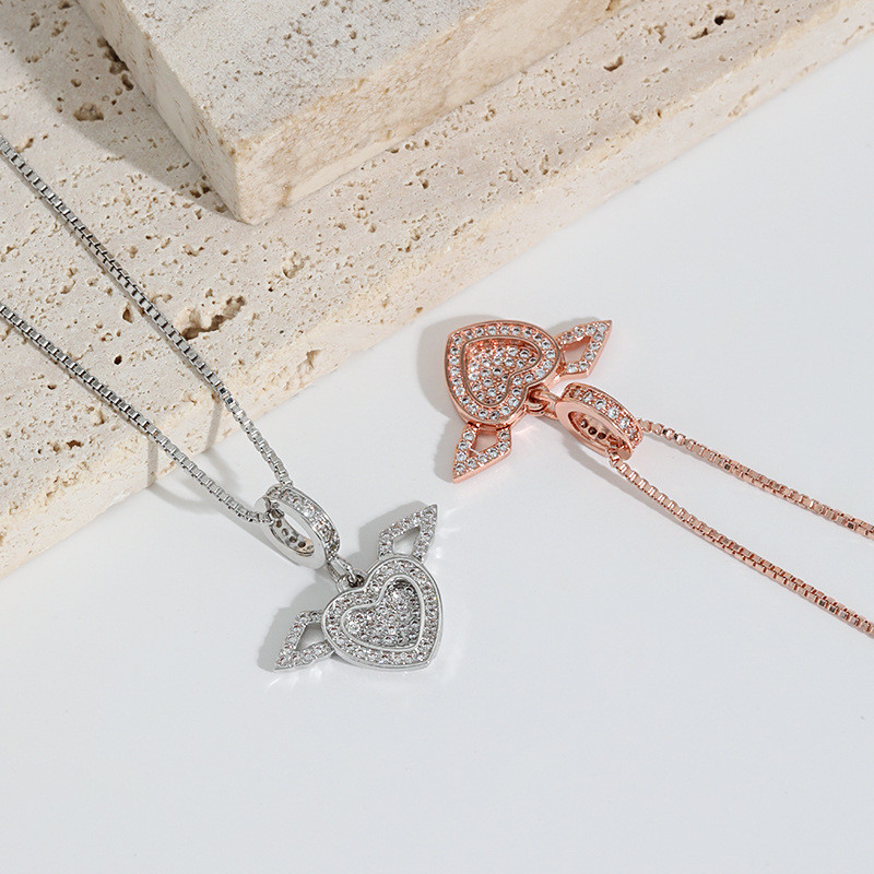 Internet Celebrity Live Cross-Border Gift for Mother European and American Original Design High-End Sense of Love Infinite Angel Heart Necklace