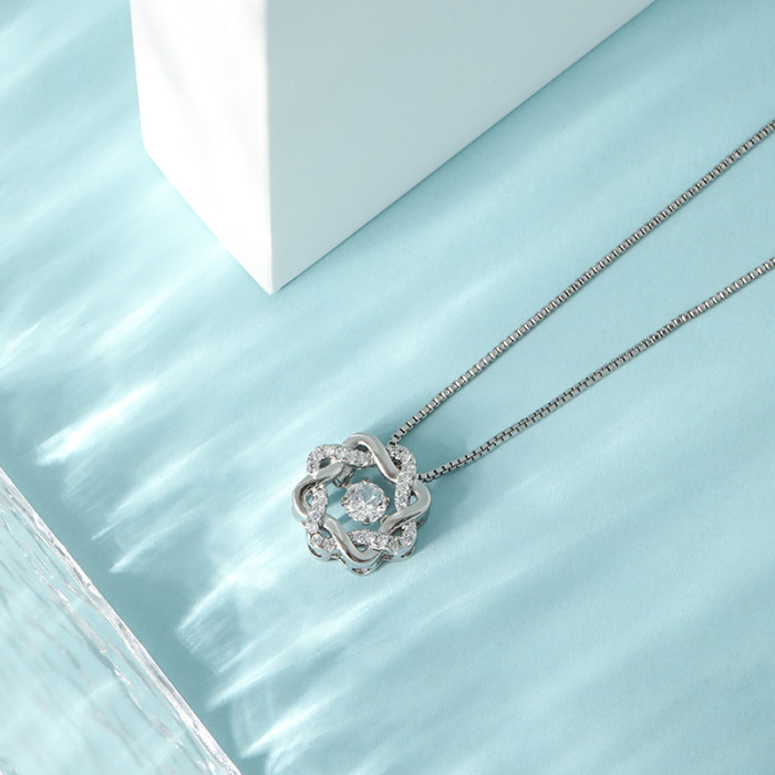 Six-Pointed Star Heartbeat Pendant Necklace High-End Irregular Design Heartbeat Eight-Pointed Star Dynamic Necklace