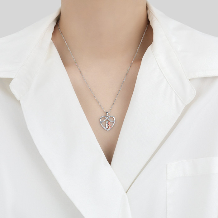 Cross-Border Hot-Selling EndlessLove Necklace European and American Love Infinite Mother and Daughter Heart Eternal Symbol Necklace