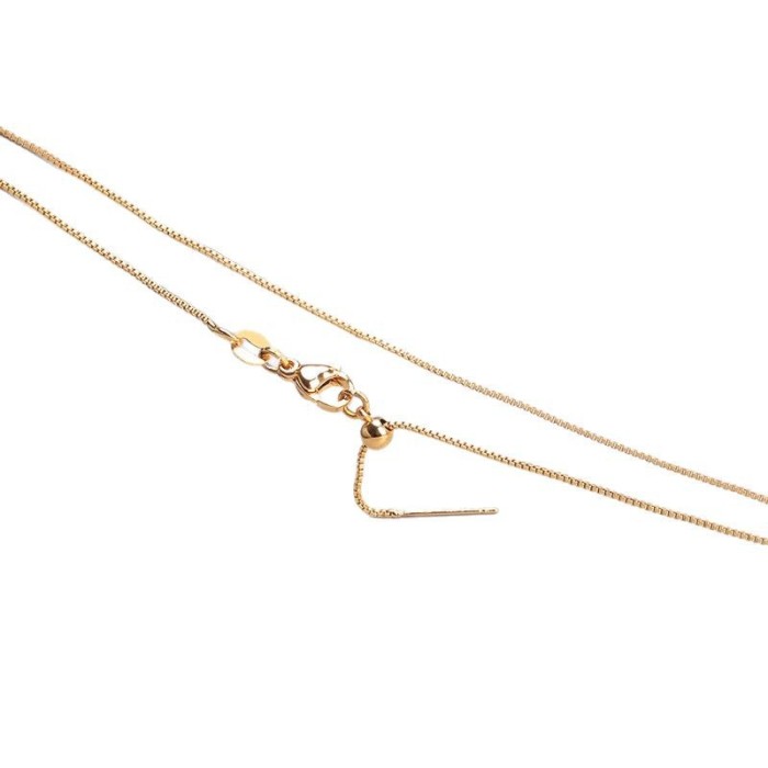 Titanium Steel Box Chain Stainless Steel Necklace Vacuum Gold Color Retention Pin Bead Chain Adjustable Collarbone Universal Necklace
