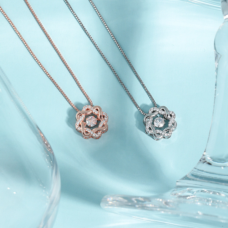 Six-Pointed Star Heartbeat Pendant Necklace High-End Irregular Design Heartbeat Eight-Pointed Star Dynamic Necklace