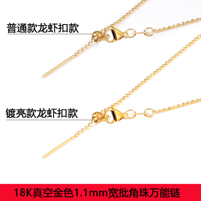 Titanium Steel Universal Chain Stainless Steel Necklace for Women, Light Luxury Niche Autumn Winter Adjustable Clavicle Chain, High-End DIY Accessories