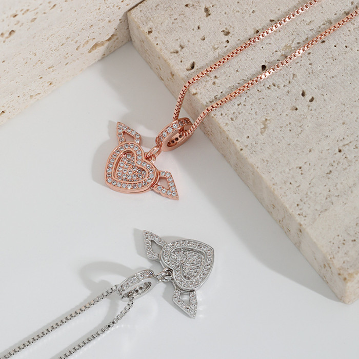 Internet Celebrity Live Cross-Border Gift for Mother European and American Original Design High-End Sense of Love Infinite Angel Heart Necklace