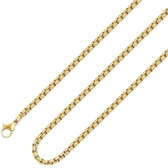 European and American Style Square Pearl Stainless Steel Necklace Chain Handmade Titanium Unisex DIY Jewelry Accessories 60cm 3m8 Black Collarbone Beads