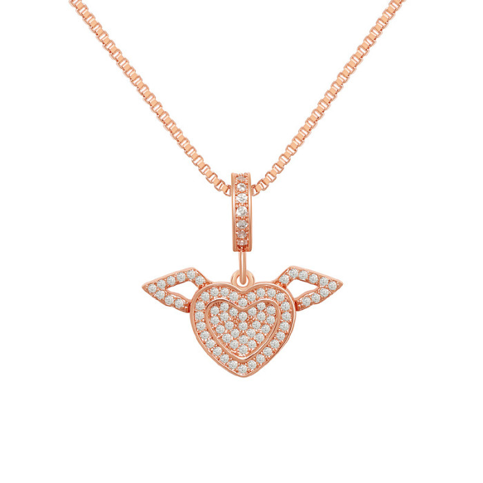 Internet Celebrity Live Cross-Border Gift for Mother European and American Original Design High-End Sense of Love Infinite Angel Heart Necklace