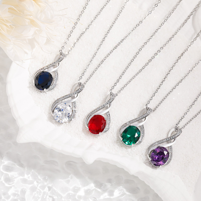 Amazon Cross-Border New Set Necklace for Women Star Stone High-End Irregular S-Shaped Exaggerated European and American Colorful Gemstone Necklace