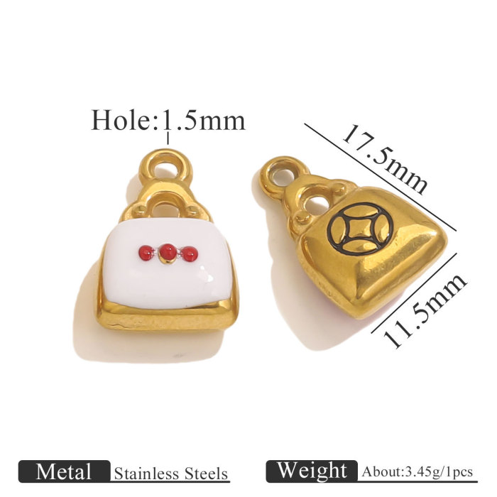 Stainless Steel Hydraulic Oil Drop Pendant Series 18K Gold Plated Bag Pendant Necklace Hanging Ornament Accessories