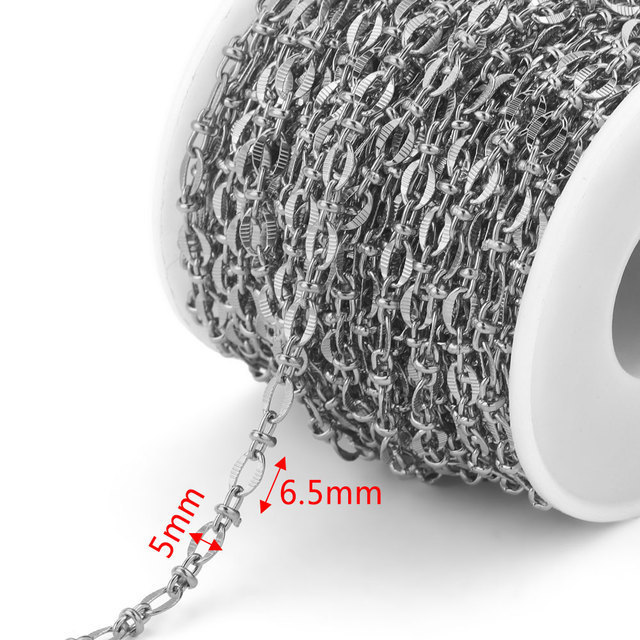 Stainless Steel Cuban Chain Gold Plated Oval Handmade Chain DIY Necklace Bracelet Jewelry Making Accessories