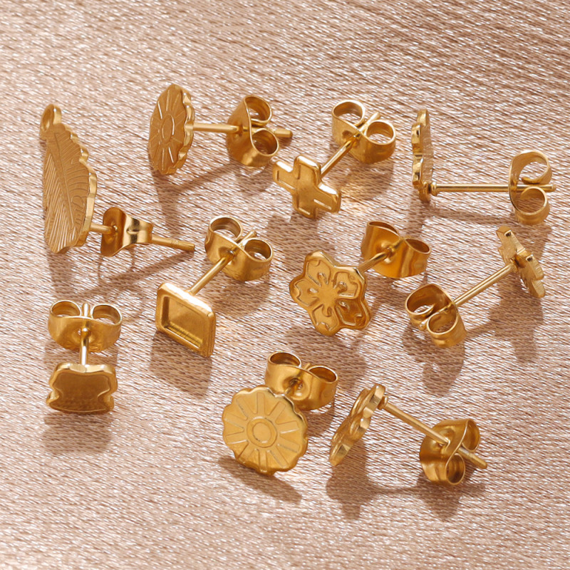 Stainless Steel Multi-Shape Earrings Squirrel Watermelon Thumb Tai Chi Earrings DIY Jewelry Accessories In Stock