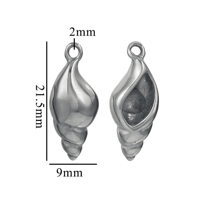 3D Stainless Steel Shell Pendant Conch Ocean Series Bracelet Necklace Material Titanium Steel DIY Jewelry Accessories Factory