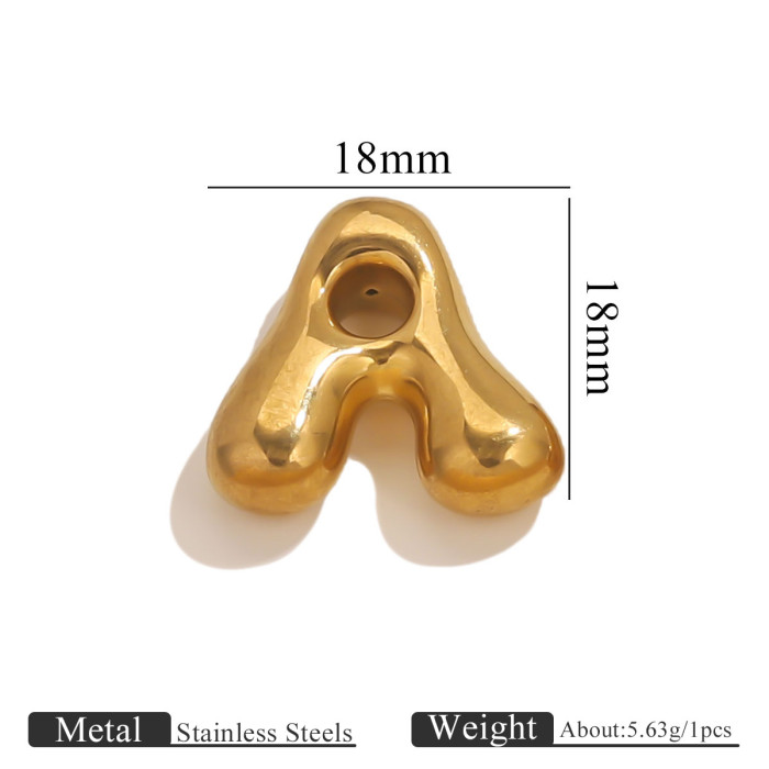 Stainless Steel Gold Q Version Cute Diy26 English Alphabet Pendant Necklace Jewelry Accessories