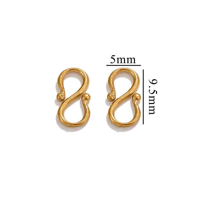 Stainless Steel 18K Gold Plated Color Retention M Clasp S Clasp Bracelet Necklace End Connector Handmade DIY Jewelry...