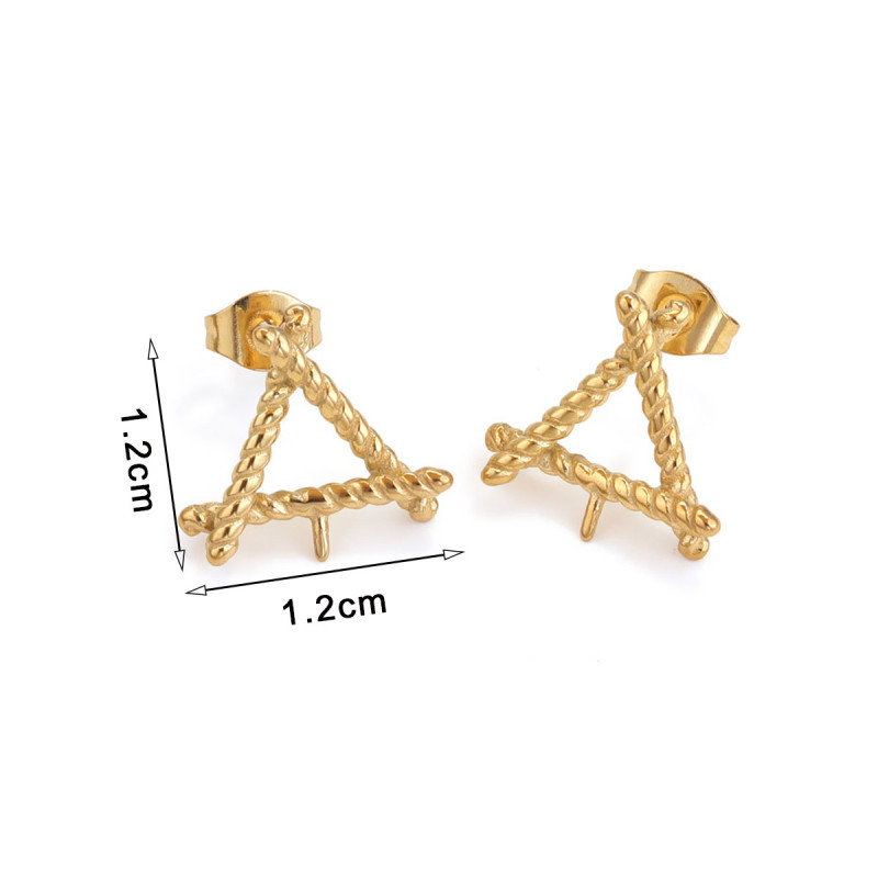 Stainless Steel 18K Gold Vacuum Plated Triangle Stud Earrings DIY Earrings Jewelry Making Earrings Studs
