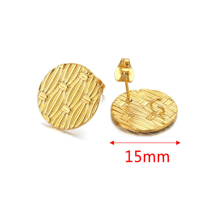 Stainless Steel Braided Threaded Earring Accessories Titanium Steel Ear Hooks DIY Handmade Round Hoop Gold-Plated Earring Accessories