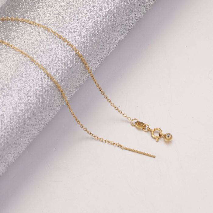 45cm Titanium Steel Clavicle Spring Clasp Universal Adjustable Chain Stainless Steel Necklace Silicone DIY Bead Pendant Accessories