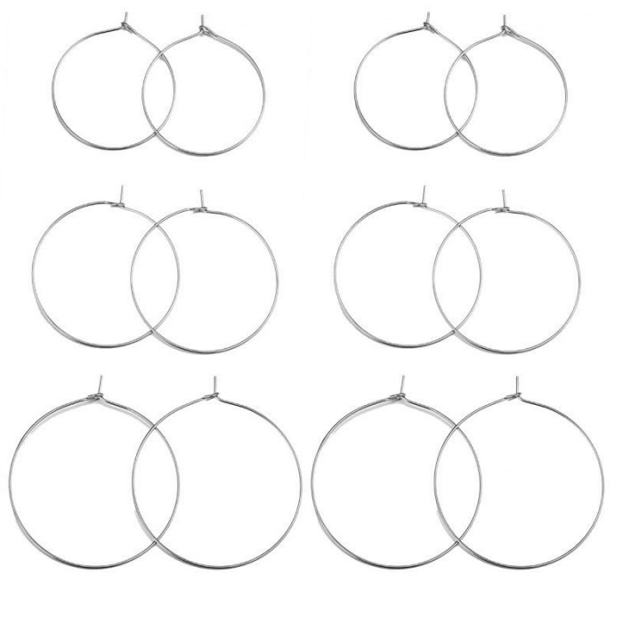 Stainless Steel Earring Accessories Titanium Steel Pendant Korean Style Round 9-shaped Earring Hooks DIY Earring Hoop Jewelry Accessories