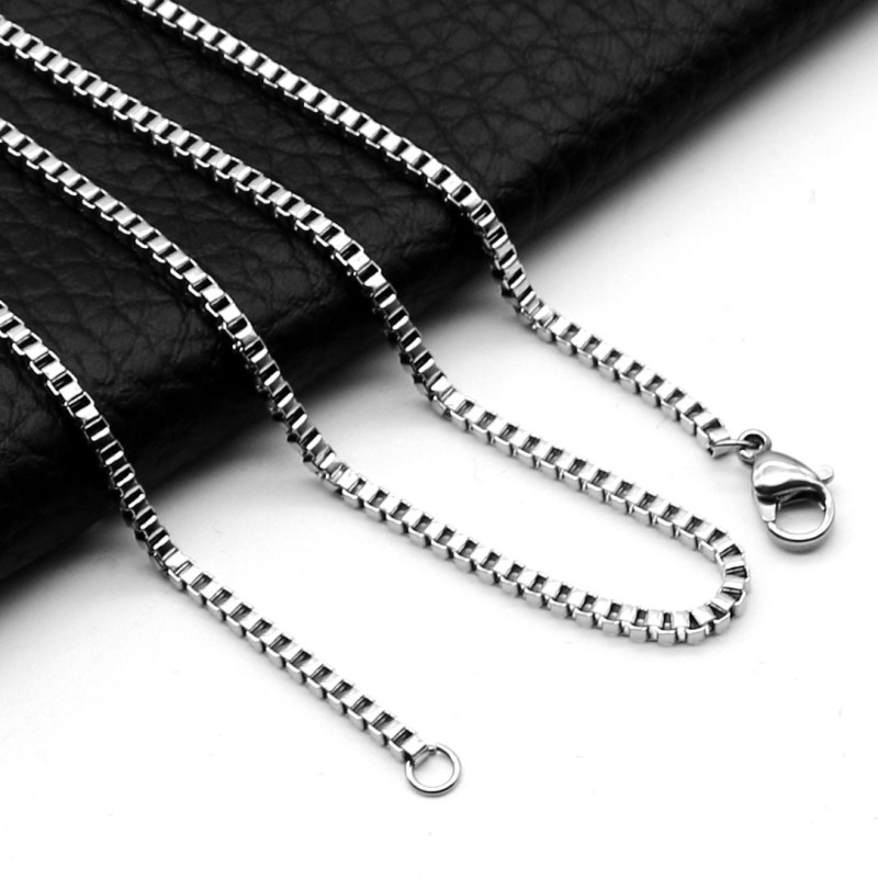 Stainless Steel Necklace Short Box Chain DIY Square Box Necklace Necklace Jewelry Pendant Chain Accessories