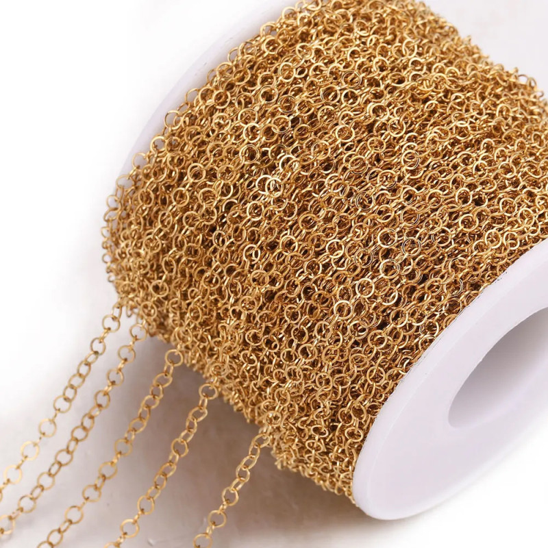 Stainless Steel Round Cross Chain DIY Jewelry Handmade Chain Necklace Bracelet Chain Making Supplies Accessories