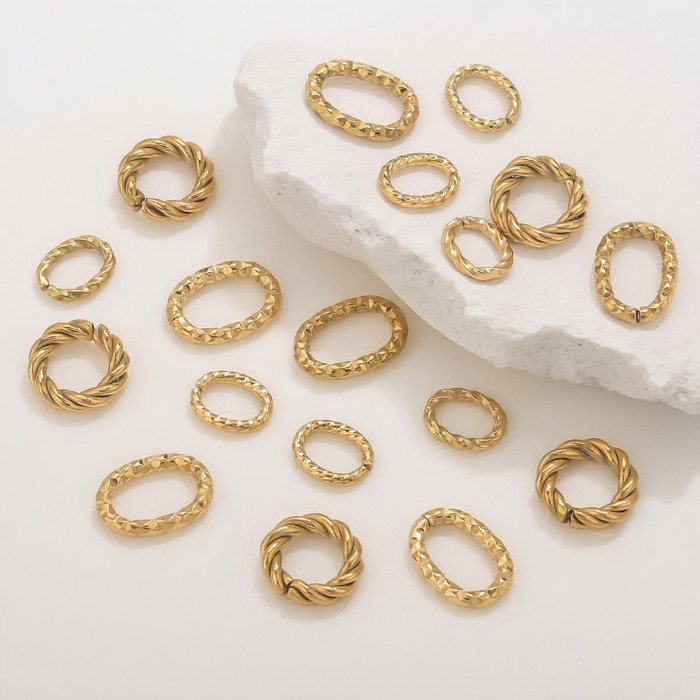 Stainless Steel 18K Gold Plated Braided Open Rings Connector Rings Jump Rings DIY Jewelry Bracelet Necklace Accessories