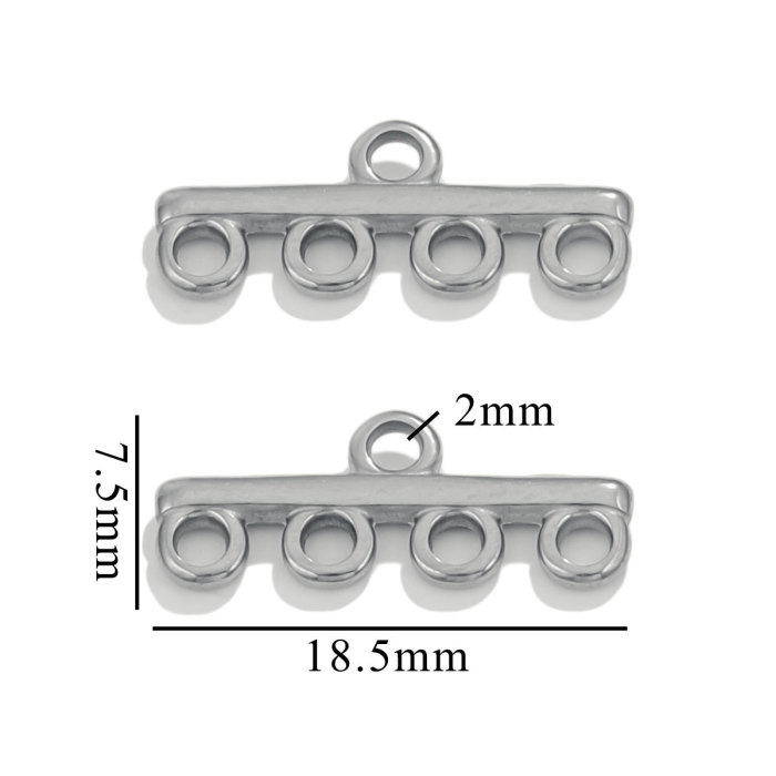 Stainless Steel Integrated Multi-strand Multi-hole Bend Connector DIY Jewelry Making Supplies Accessories Wholesale