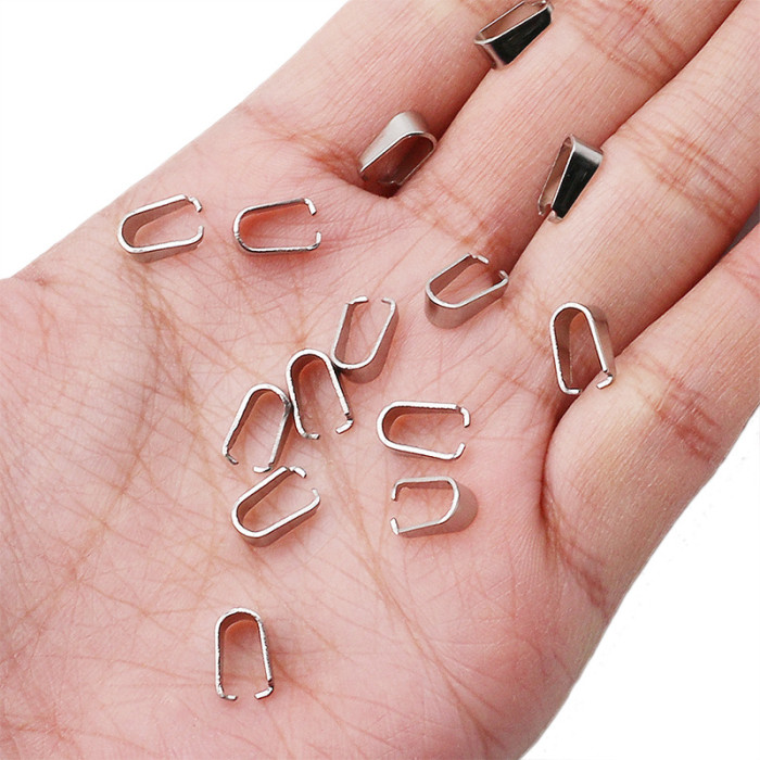 Stainless Steel Melon Seed Buckle Pendant Melon Seed Buckle Necklace Pendant Buckle Titanium Steel DIY Jewelry Access...