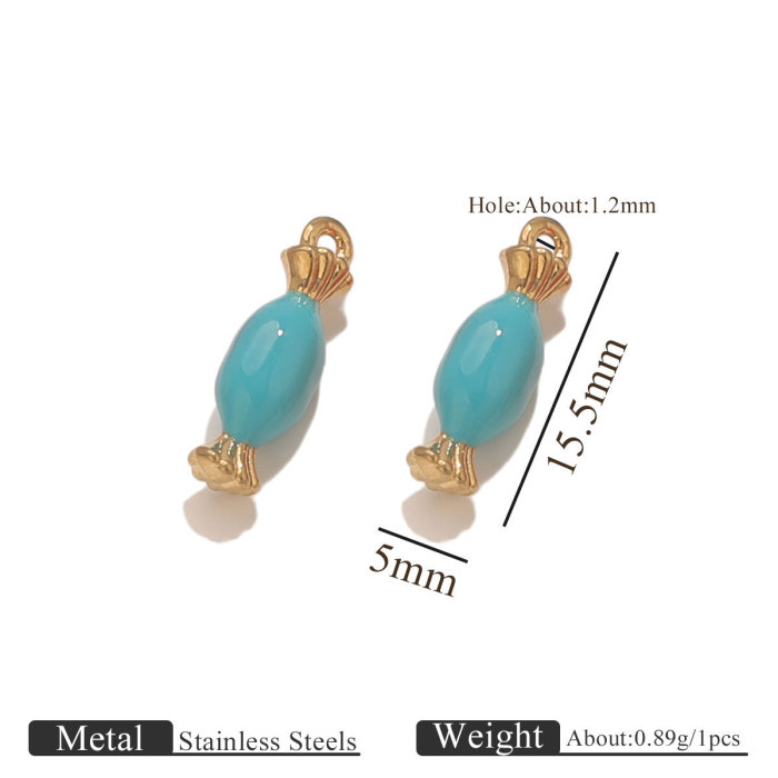 Stainless Steel Oil Drop Cartoon Pendant Dolphin Candy Flower Shell Jewelry Necklace Bracelet Pendant Accessories