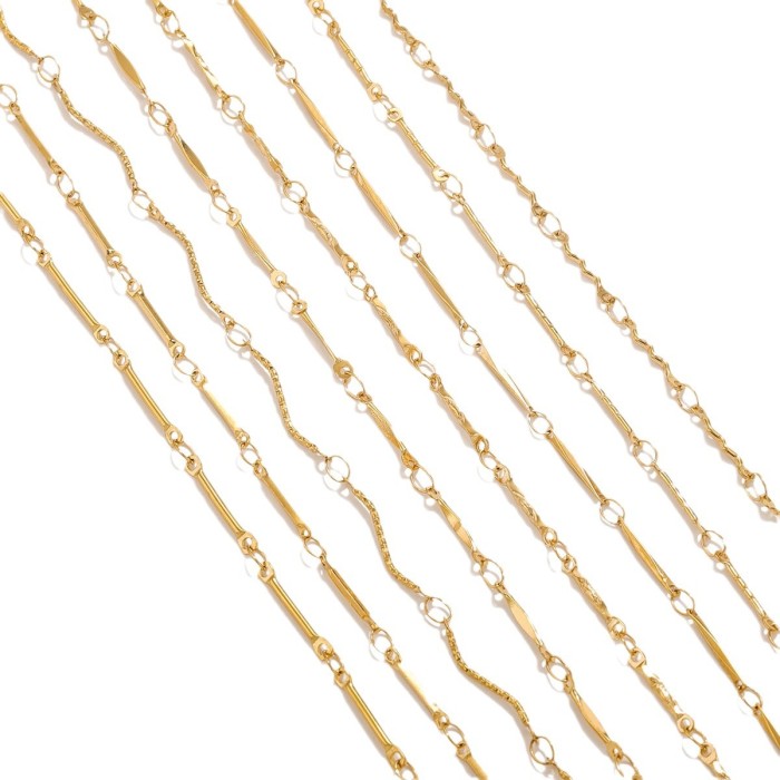 Titanium Steel Chain Accessories Stainless Steel Electroplated 18K Gold Stick S Chain Non-Fading Ins Style Jewelry