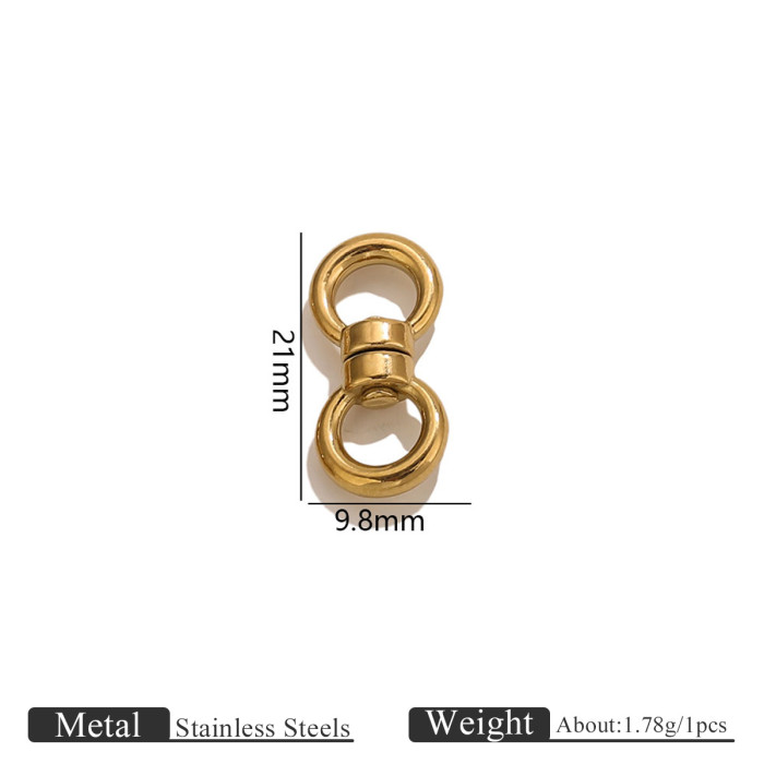 Stainless Steel Metal Swivel Clasp 8-Shaped Clasp Heart-Shaped Loop DIY Bracelet Bag Connector Jewelry Accessories Wh...