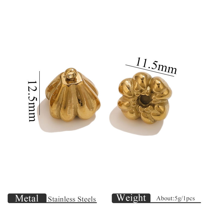 Vacuum Gold Plated Stainless Steel Flower Pendant 18K Gold Casting Titanium Steel Necklace Pendant Women's Earrings P...
