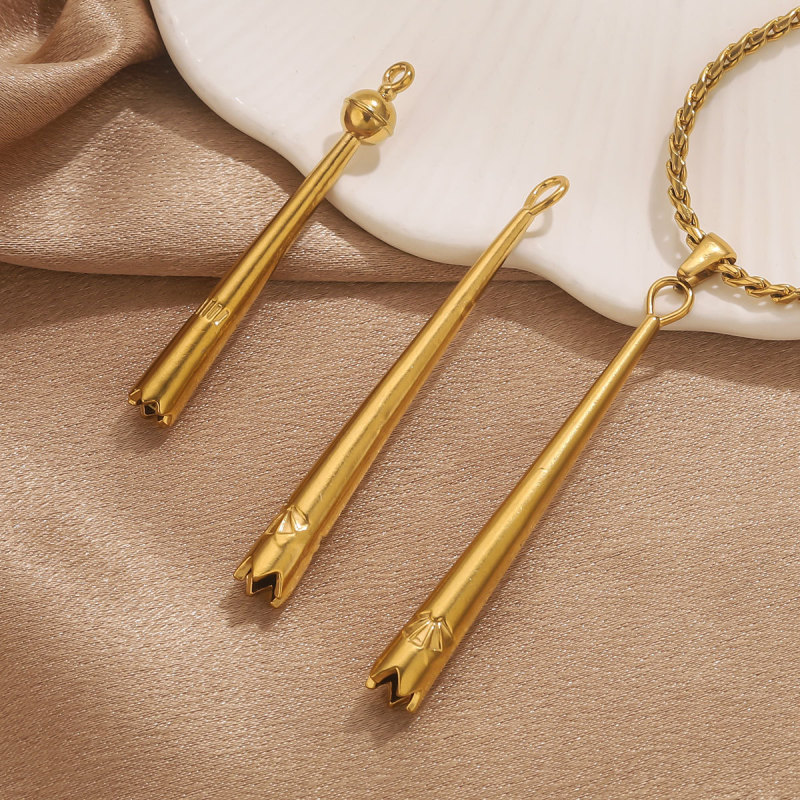 European and American Cross-Border Long Pendant Sports Style Titanium Steel Jewelry DIY Vacuum Gold-Plated Stainless Steel Jewelry Accessories