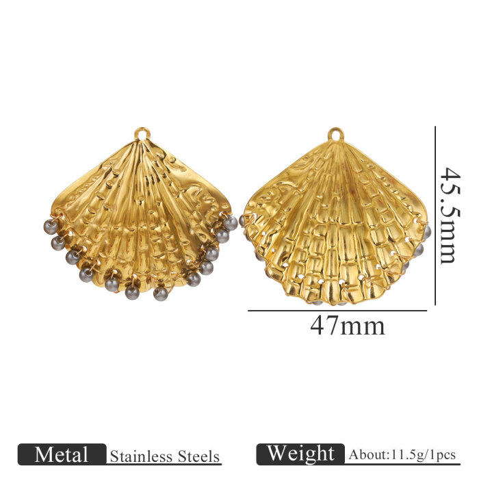 Stainless Steel Ocean Series Large Conch Shell Pendant DIY Handmade Jewelry Accessories Wholesale